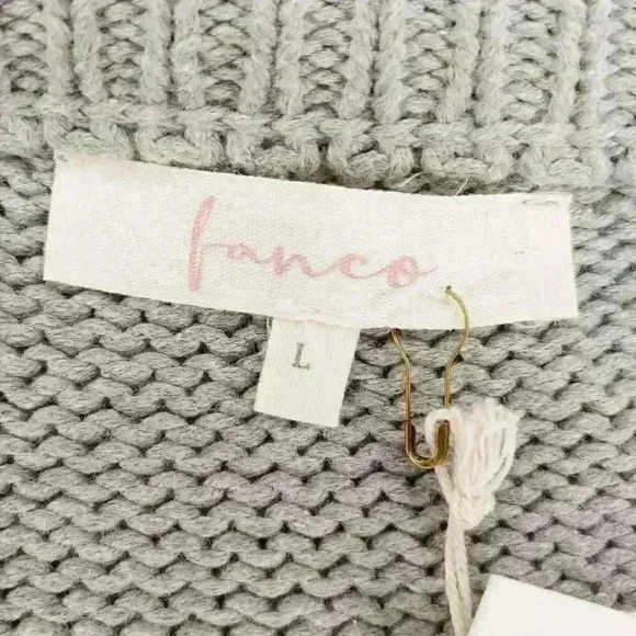 Fanco Knit Scalloped Hem Pullover Grey L - Picture 7 of 8